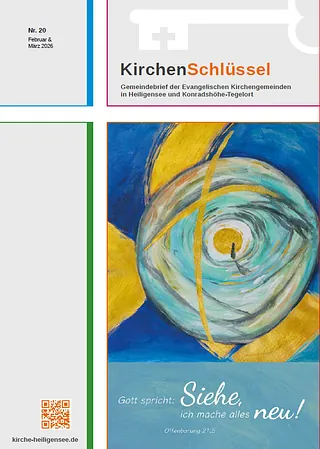 Ein abstraktes Gemälde zur Jahreslosung 2026: Ein Auge und ein Kreuz